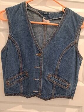Sleeveless Blue Denim Vest - Women Jeans Vest